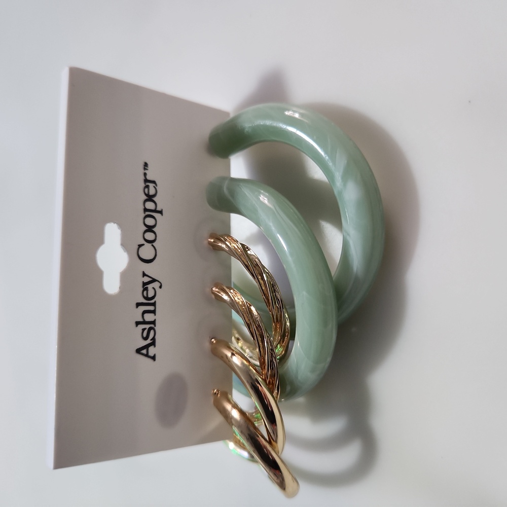 Ashley Cooper 3 pc hoop earring set Gold Tone